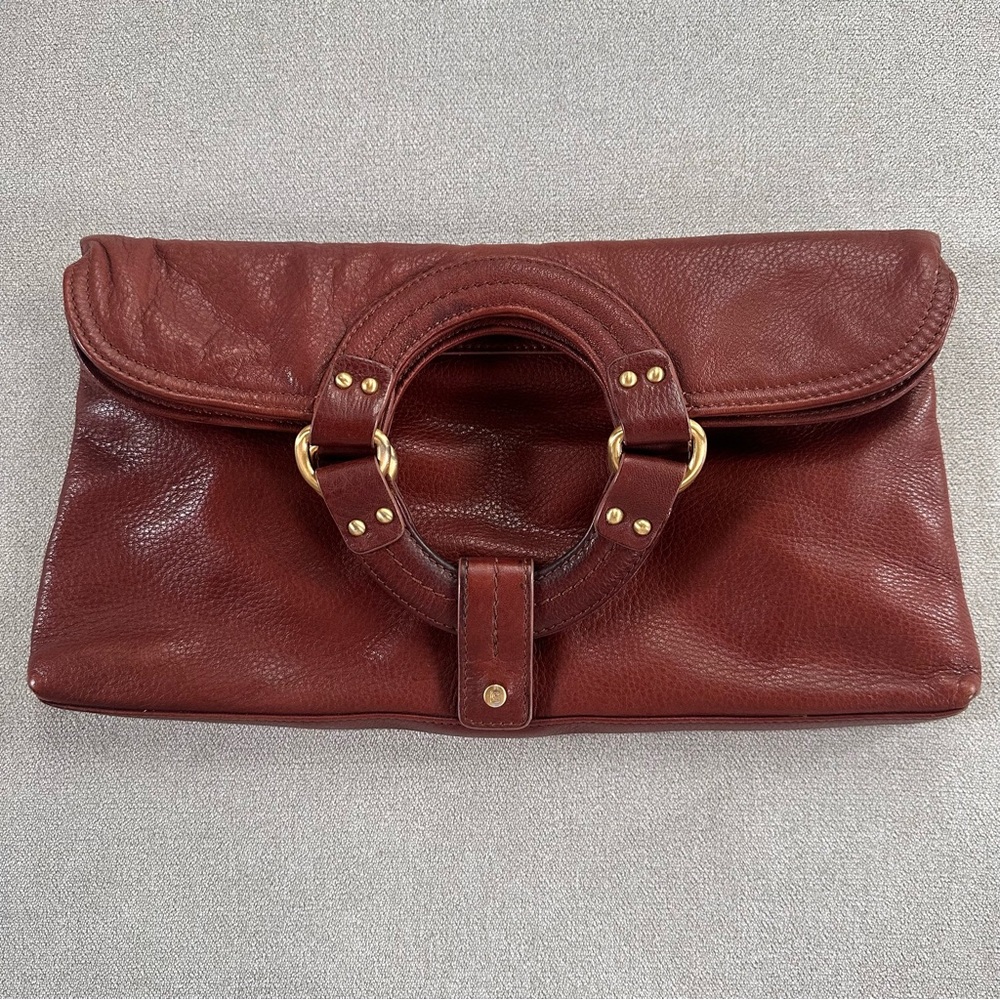 Liz Claiborne Vintage Leather Hand Bag. Brown with Gold Hardware.